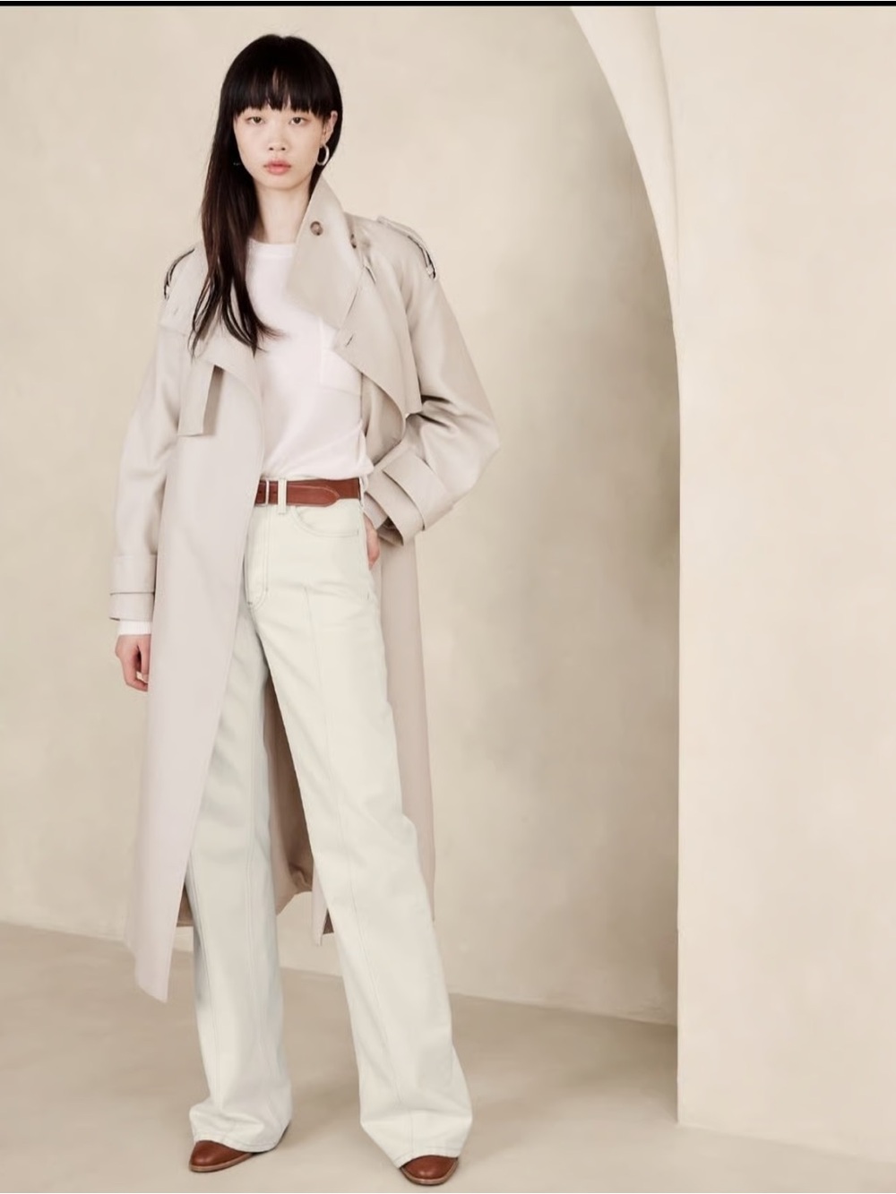 Banana Republic Cream Straight-Leg Jeans